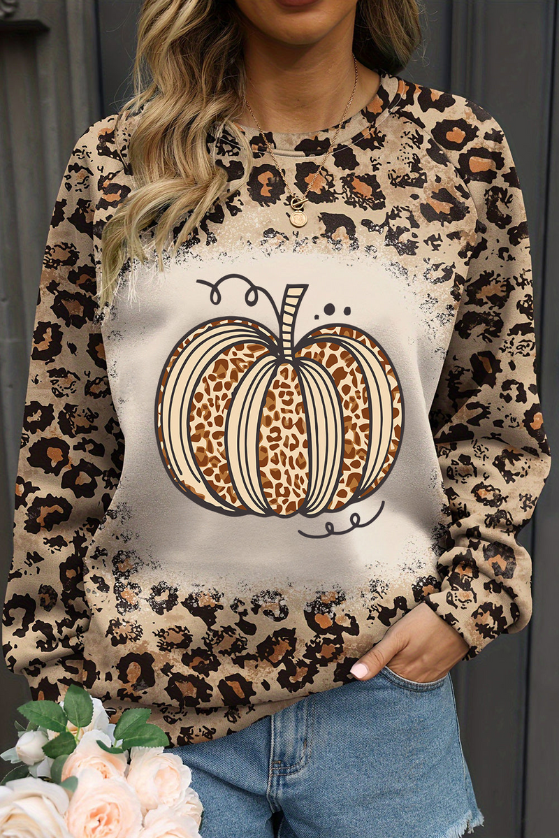 Unleash Your Inner Pumpkin Spice Goddess with This Leopard Print Sweatshirt