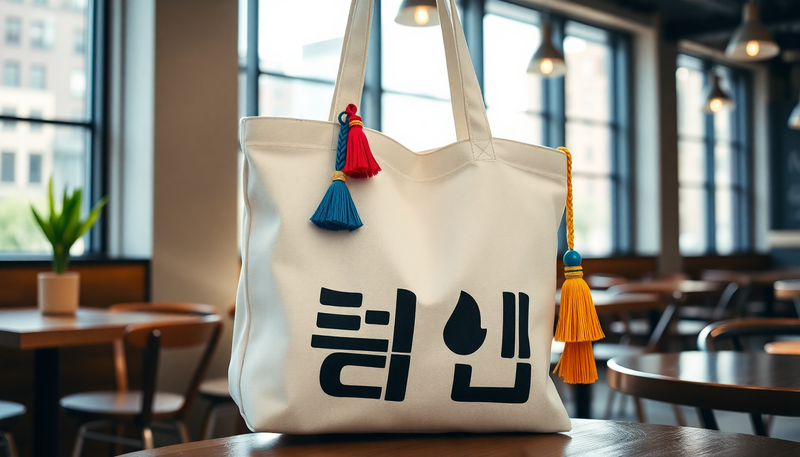 Elevate Your Style with the Korean Letters Tassel Canvas Bag