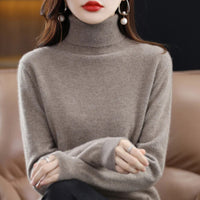 100% Merino Wool Cashmere Sweater Women Knitted Sweater Turtleneck Long Sleeve Pullovers Autumn Winter Clothing Warm Jumper Tops