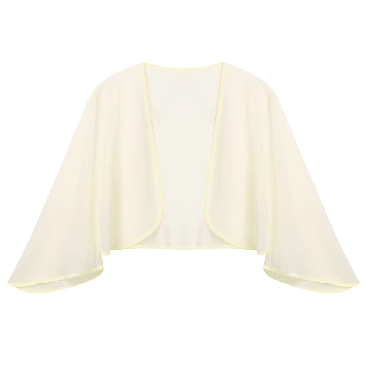 Women Chiffon Cardigan Bolero Shawls 3/4 Sleeve Solid Soft Cape Coat Wedding Bridal Party Dress Wraps Beach Vacation Cover Ups