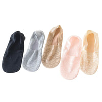 5 Pairs Of Fashionable Women's Summer Non Slip Invisible Ankle Socks Wth Lace Flower Style Socks