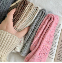 Women's Socks Winter New Novelty Fashion Japanese Style Casual Crew Socks Warm Striped Autumn Simple Wool Socks For Girls Trendy