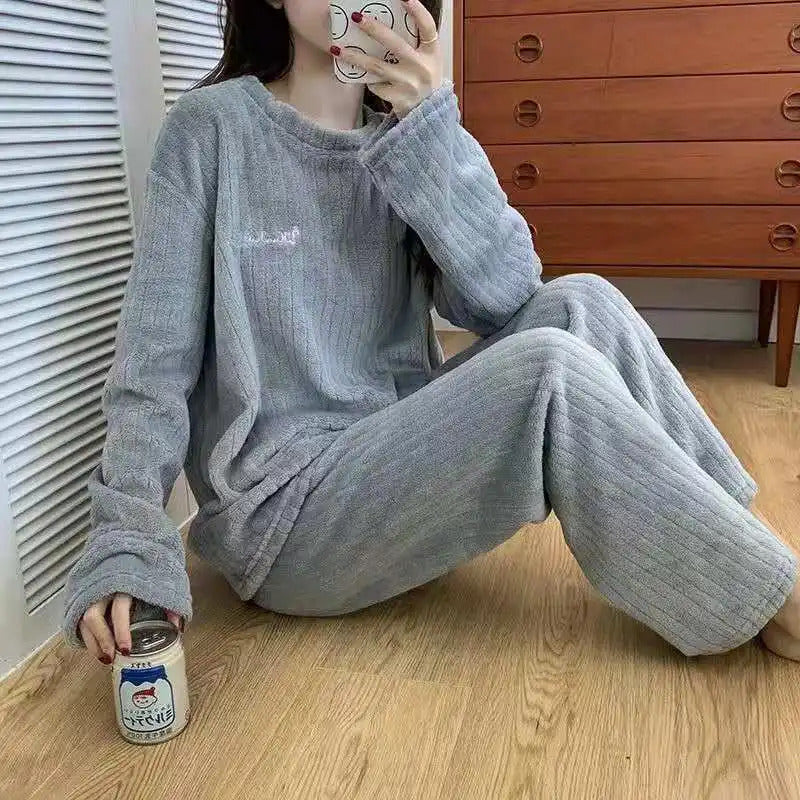 Winter Women's New Pajamas Homewear Suit Women's Fall and Winter Warm Clothes Coral Velvet Leisure Pajamas Padded Homewear