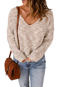 Gray Heather Knit Pullover Sweater