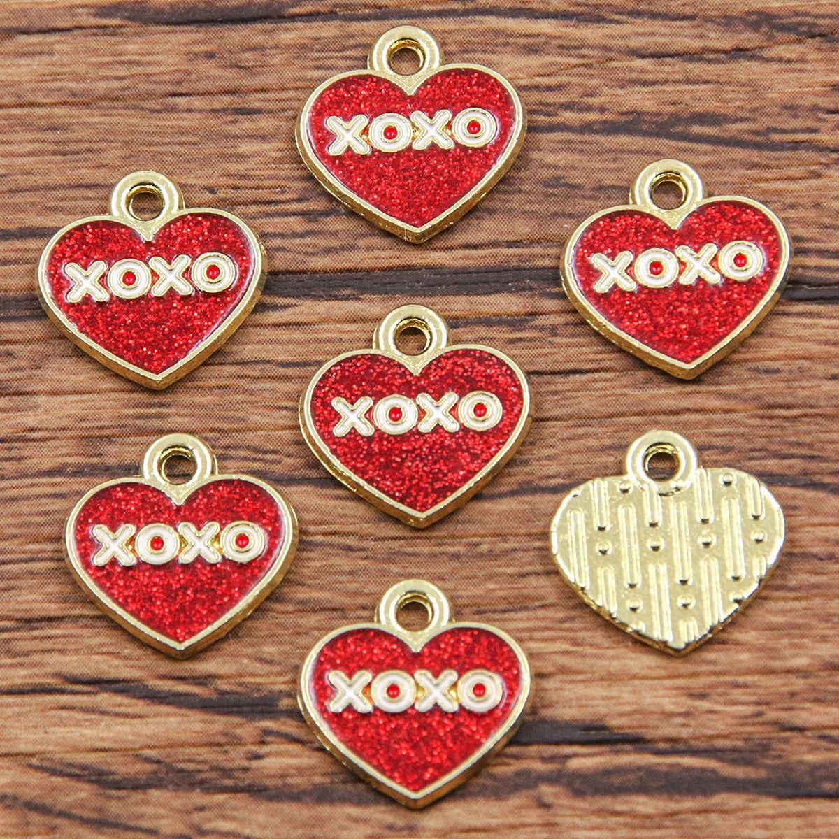 10Pcs 21 Style Mix Size Alloy Metal Drop Oil Valentine's Day Charm LOVE Heart Pendant For Enamel DIY Bracelet Jewelry Making