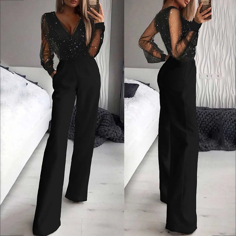 Womens Strapless Jumpsuit Casual Fashion Women'S Solid Color Long Sleeved Pants Summer Woman Fluid Pants Korean Chiffon Jumpsuit