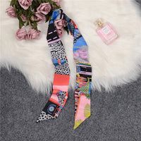 Horse Printing Bag Scarf 2024 New Small Skinny Silk Scarf Women Luxury Brand Foulard Women Tie Fashion Head Scarves For Ladies