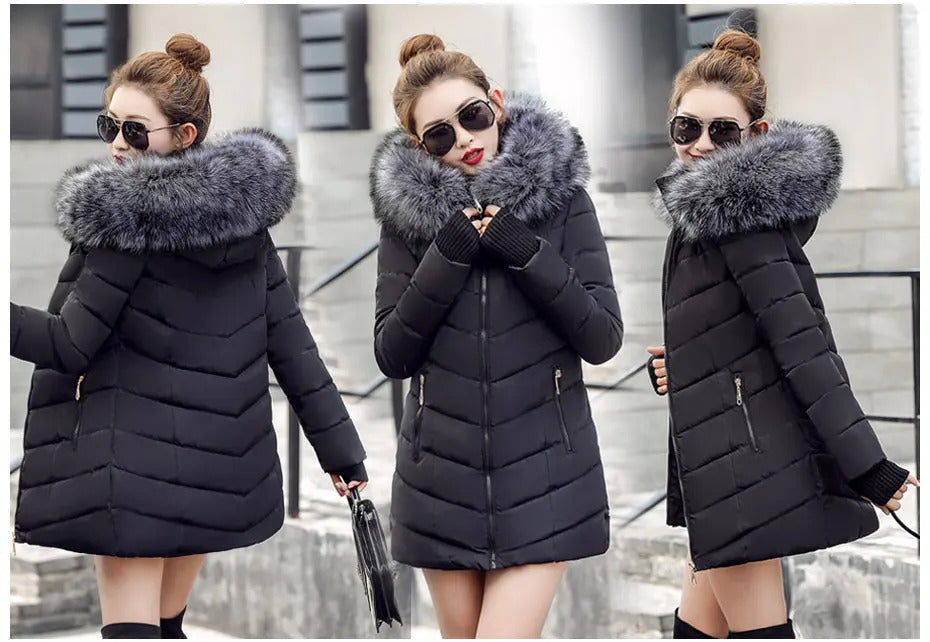 2024 New Arrival Fashion Slim Women Winter Jacket Cotton Padded Warm Thicken Ladies Coat Long Coats Parka Womens Jackets