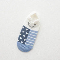 Kawaii Harajuku Cartoon Women Socks Cotton Invisible Sock Cute Animal Stereo Ear Girl Ankle Funny Breathable Socks Calcetines