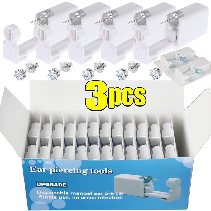 1/50pcs Ear Piercing Gun Disposable Disinfect Safety Earring Piercer Kit Studs Nose Ring Piercing Machine Body Jewelry Tools