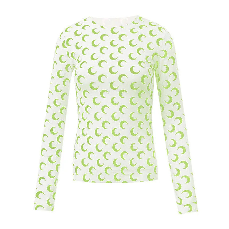 Graphic,top,for,women,printed,tshirt,stretchy,slim,multi,colors,korean,fall,spring,2025,long,sleeve,4D901