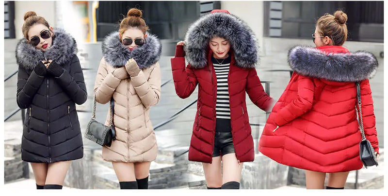 2024 New Arrival Fashion Slim Women Winter Jacket Cotton Padded Warm Thicken Ladies Coat Long Coats Parka Womens Jackets