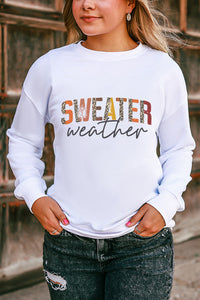 White Sweater Weather Vibrant Monogram Sweatshirt