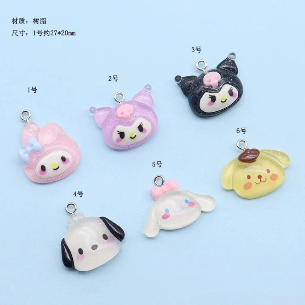 10pcs  Simulated Cute  Rabbits Dogs Cats Resin Charms Accessory Pendants Handmade  Jewelry DIY Earring Necklace