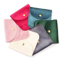 Jewellery Pouch Snap Button Soft Velvet Bag Envelope Jewelry Packaging Bag Wedding Gift Bracelet Necklace Earrings Rings Storage