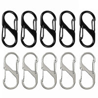 10pcs, Metal Lock Clip Keychain, S Shaped Alloy Hanging Buckle For Outdoor Camping Hiking Travel