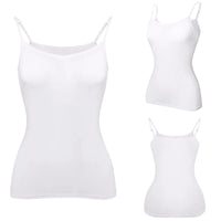 Padded Bra Tank Top Women Modal Spaghetti Solid Cami Top Vest Female Adjustable Camisole With Built In Bra Fitness Clothing