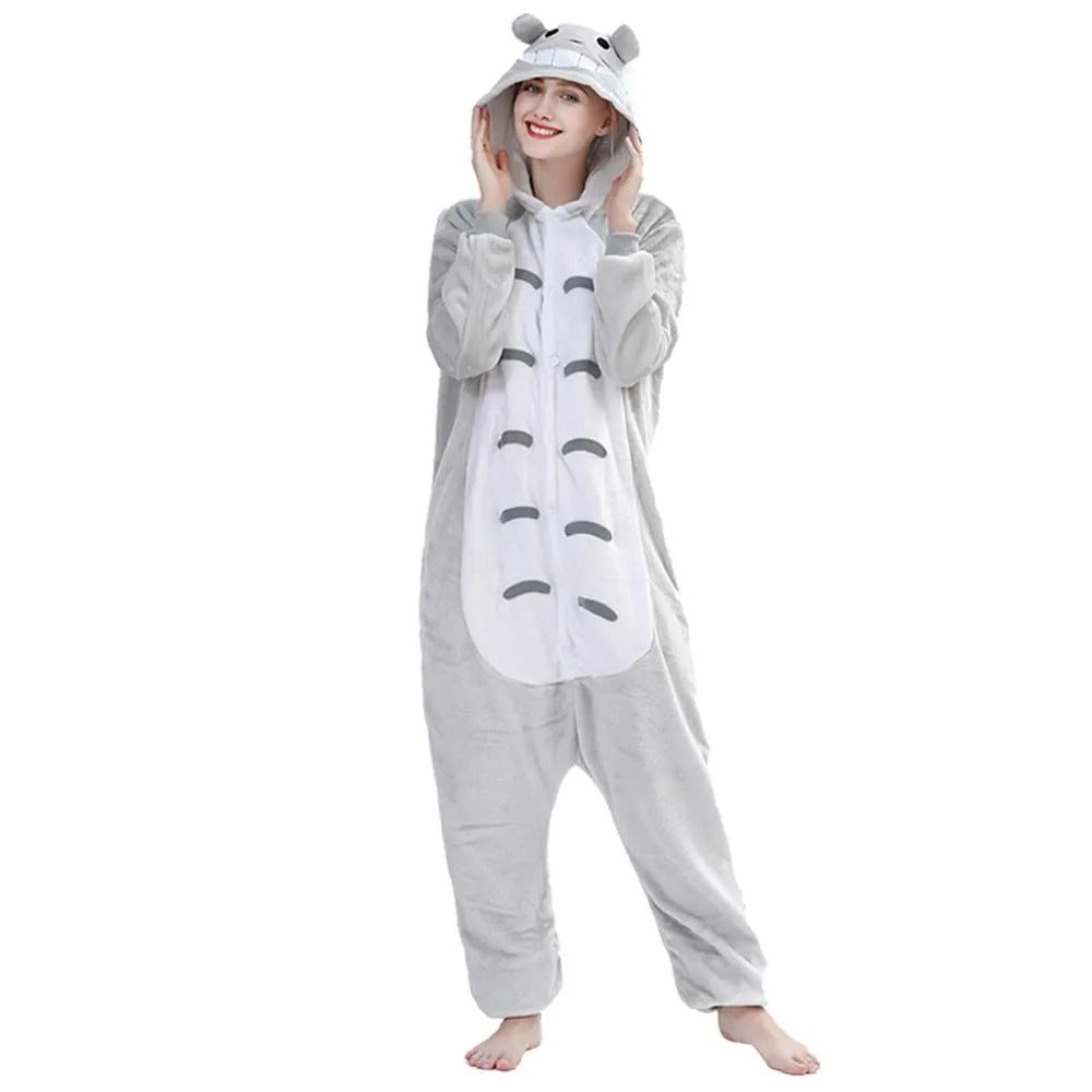 Kigurumi Fox Deer Onesies Cartoon Pajamas For Adults Women Men Animal Pyjamas Homewear Halloween Christmas Cosplay Party Costume