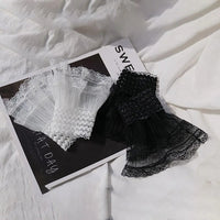 1Pair Spring Autumn Detachable Sleeve Cuffs Lace Cuffs Fake Sleeve Ruffles Elbow Sleeve Sun Protection Gloves Sweater Decorative