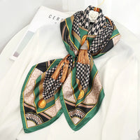 Luxury Brand Silk Satin Square Scarf Women Hijab Bandana Muslim Headscarves Shawl Wrap Ladies Headband Neckerchief Foulard 90cm