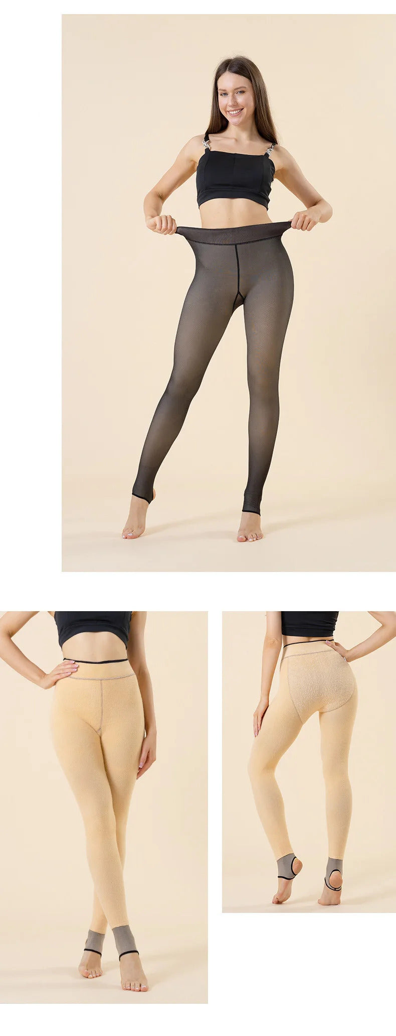 Thicken Thermal Tights Leggings Women Winter Fleece Velvet Thermo Stockings High Waist Elastic Slim Sexy Translucent Pantyhose