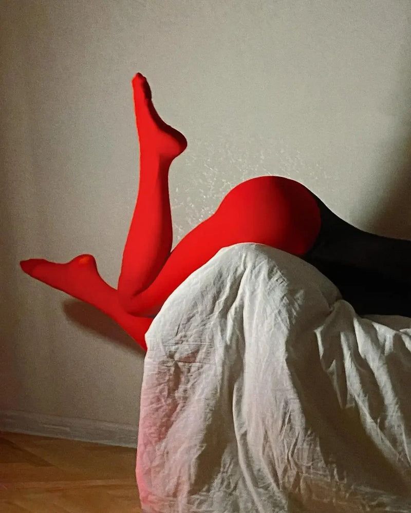 Talenza Women's Tights Slim Stockings Pantyhose Super Elastic Large Size Leggings Red Women's Sexy Tights Spring Autumn Winter