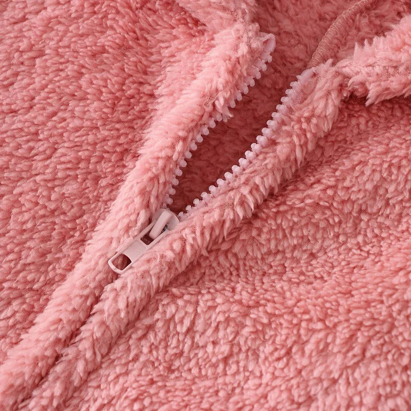 Women's Winter Warm Pyjamas Girls Onesies Fluffy Fleece Jumpsuits Nightwear Overall Hooded Sets Pajamas for Female Plus Size