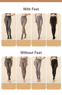 Thicken Polar Stockings Winter Warm Leggings Women'S Fleece Lined Tights Skin Effect Pantyhose Fake Translucent Wool Sock Pants