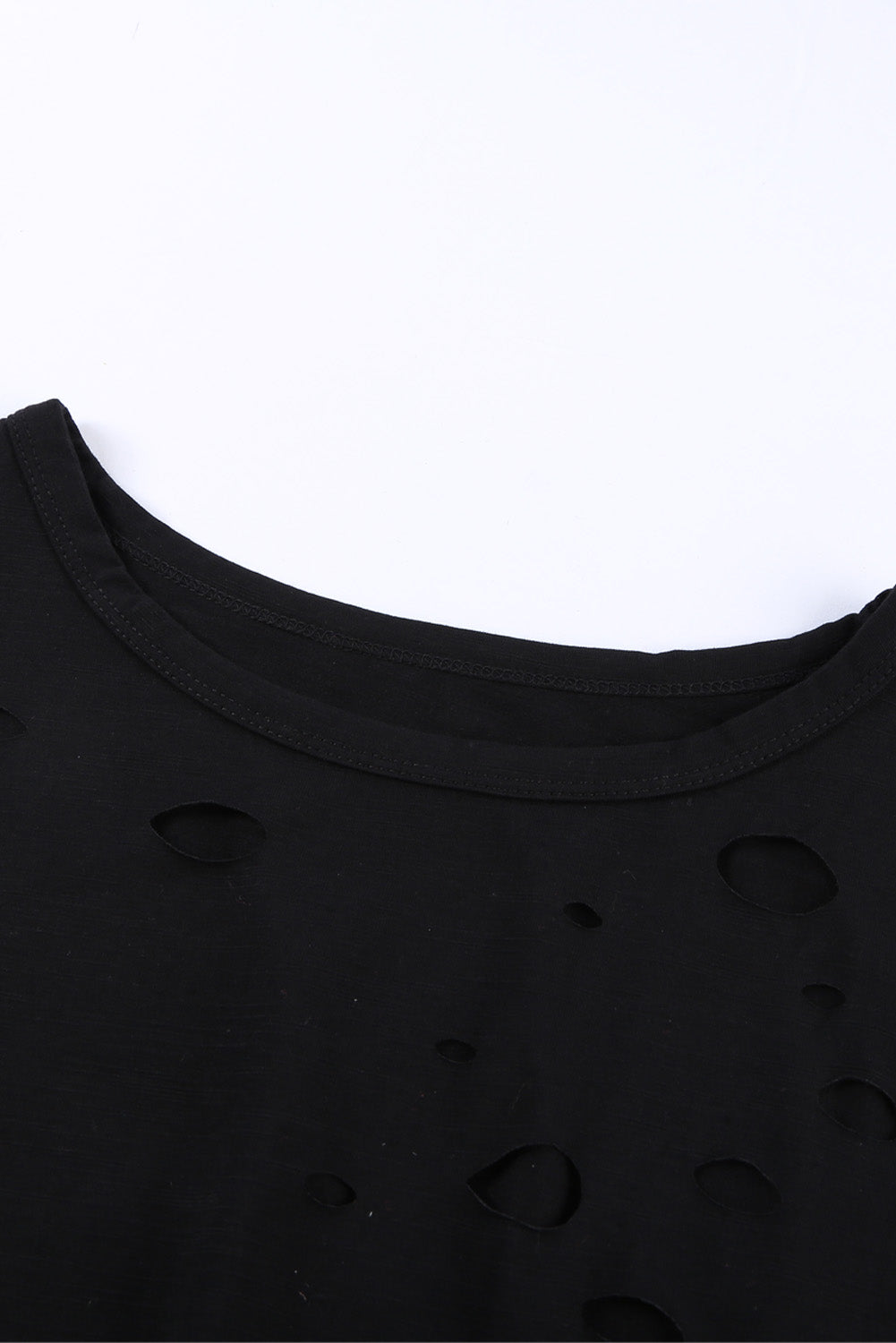 Blank Apparel - Black Holes Crew Neck Cotton Mixed T-shirt