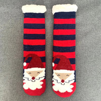 Winter Warm Socks Women penguin Plush Soft Female Non Grip Floor Slippers Short Sock Fuzzy Fluffy Deer Elk Bear Christmas Gift