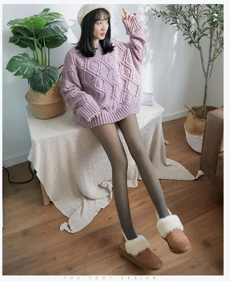 Thicken Thermal Tights Leggings Women Winter Fleece Velvet Thermo Stockings High Waist Elastic Slim Sexy Translucent Pantyhose