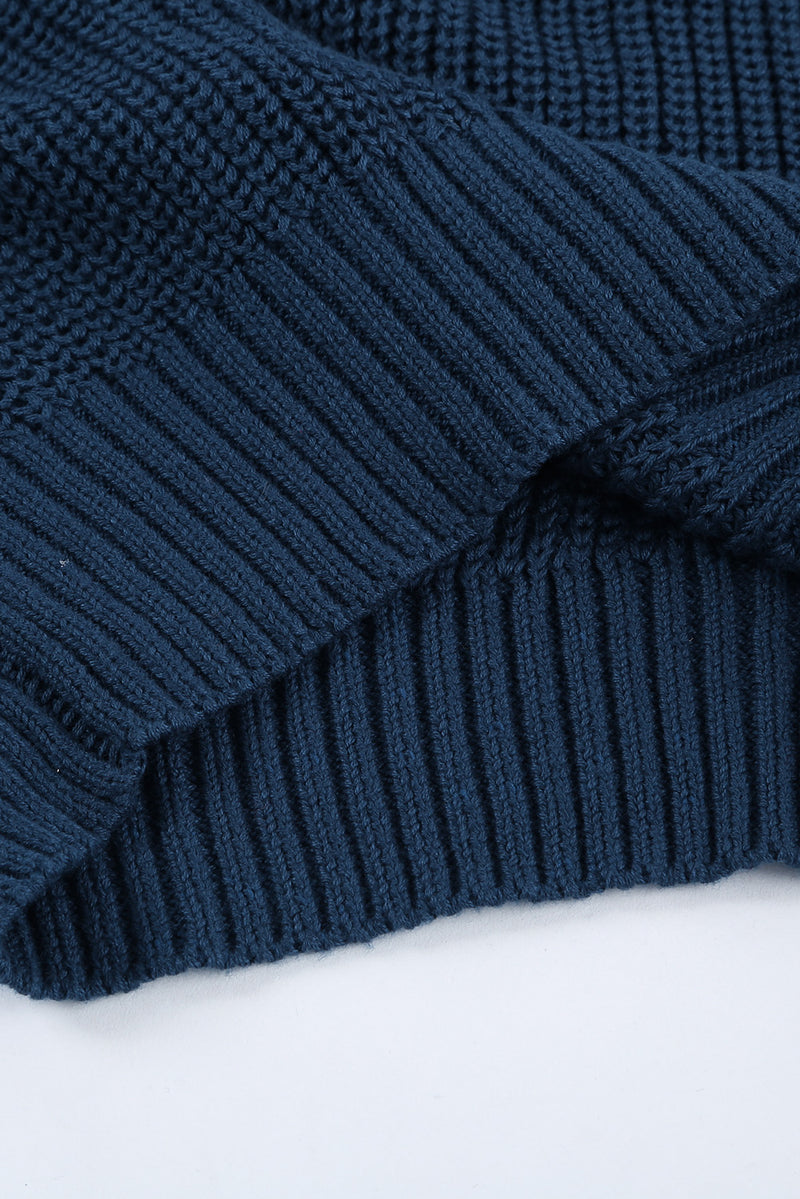 Dark Blue Dew Shoulder Juliette Knitted Sweater