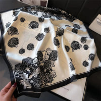 Luxury Silk Scarfs Square Scarf Korean Fashion Kerchief Popular Silk Scarves Bandanna Wraps Scarf Decoration Shawl 70*70CM