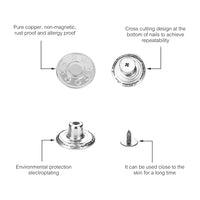 20/10pcs Detachable Jeans Screw Buttons with Screwdriver Clothes Replacement No Sewing Metal Pins Adjustable Waist Kit Tools