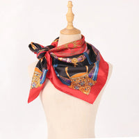 90*90cm Silk Scarf Scarftop Headwraps Women Four Seasons Hair Scarve Hijab Foulard Iuxe Bandana Femme Headscarf