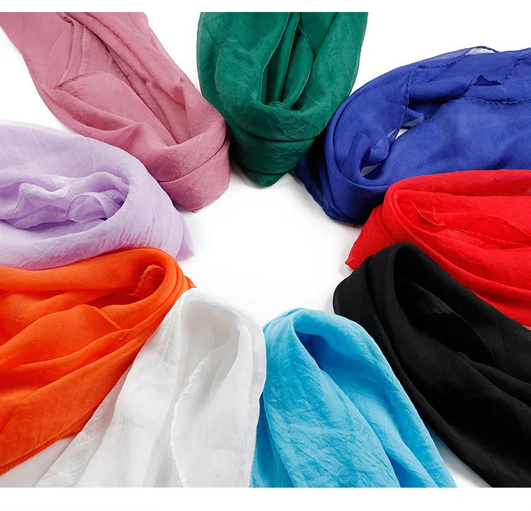 New 70X70cm Simulation Silk Scarves Women's Versatile Small Square Solid Chiffon Scarf Gauze Scarf Party Gift