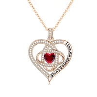 Luxury Red Zircon Pendant Necklaces With Rose Flower Gift Box For Girlfriend Women I Love You Gifts 2024 Trendy Wedding Jewelry