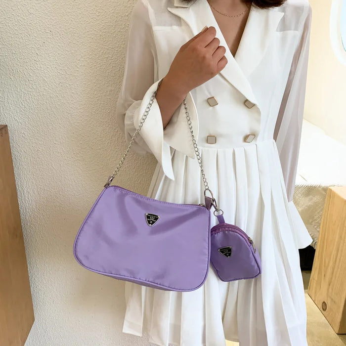 2024 Korean Style WOMEN'S Bag New Simple Nylon Mother-in-law Bag Student Fashion Style Shoulder Bag Crossbody Bag