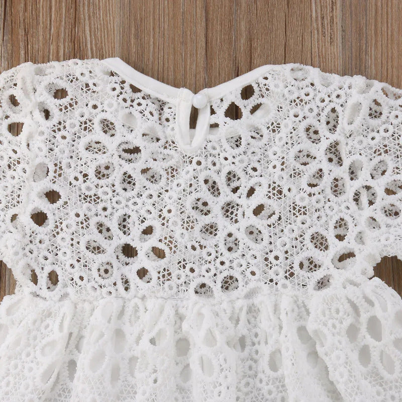 2018-08-16 Lioraitiin 0-5Years Family Matching Clothes Women Kids Girls Dress Lace Floral Wedding Party Prom Dress Baby