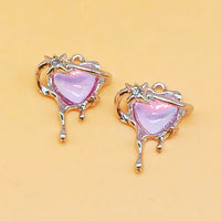 10pcs New Heart Enamel Charms Pink Fashion Y2K Style Pendants For Making DIY Handmade Findings Accessories Necklace Jewelry