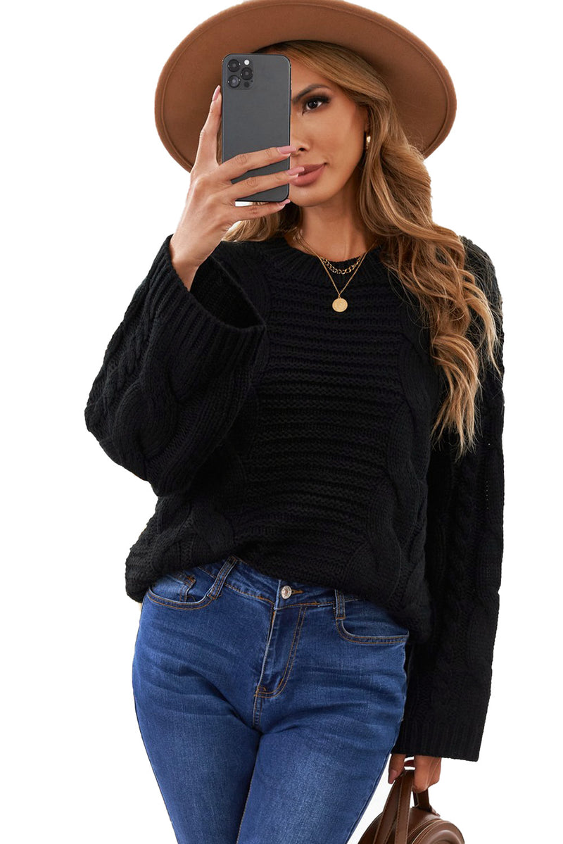 Black Cable Knit Sweater