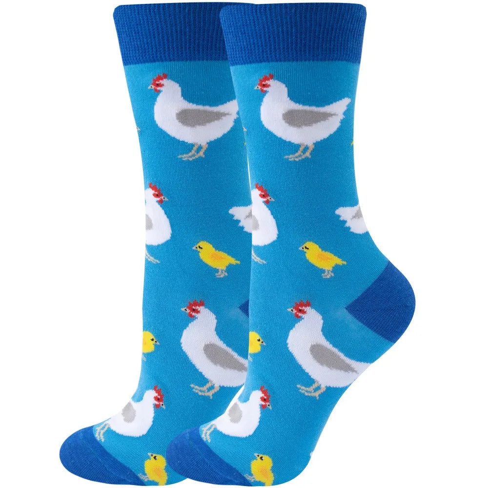 New Fashion Colorful Funny Happy Casual Women Socks Dress Harajuku Cute Animal Cartoon Men's Socks