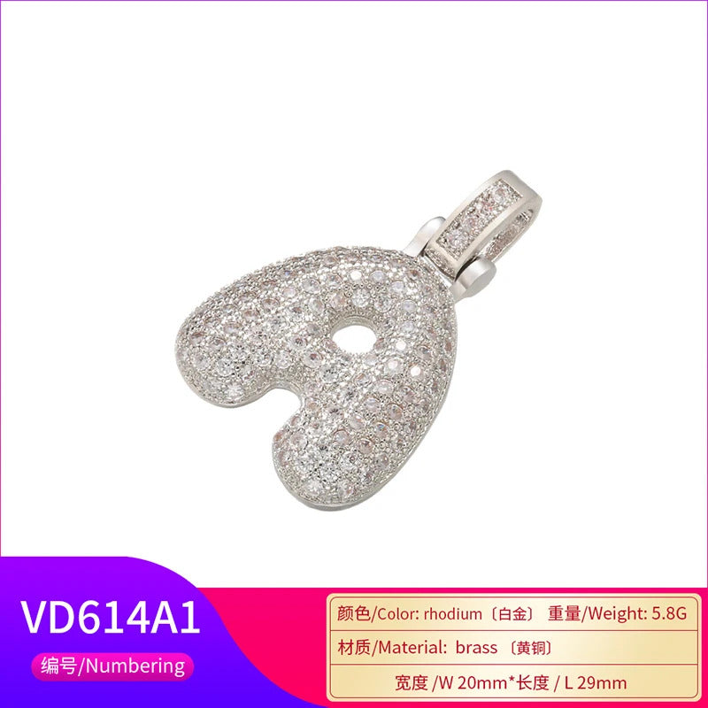 ZHUKOU 20x29mm delicate 26 silver color letter pendant for women handmade DIY necklace earrings jewelry accessories mode: VD614