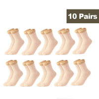 1/2/3/5/10Pairs Thermal Socks Women Winter Warm Thicken Fleece Short Socks Cashmere Wool Socks Snow Velvet Boots Home Floor Wear