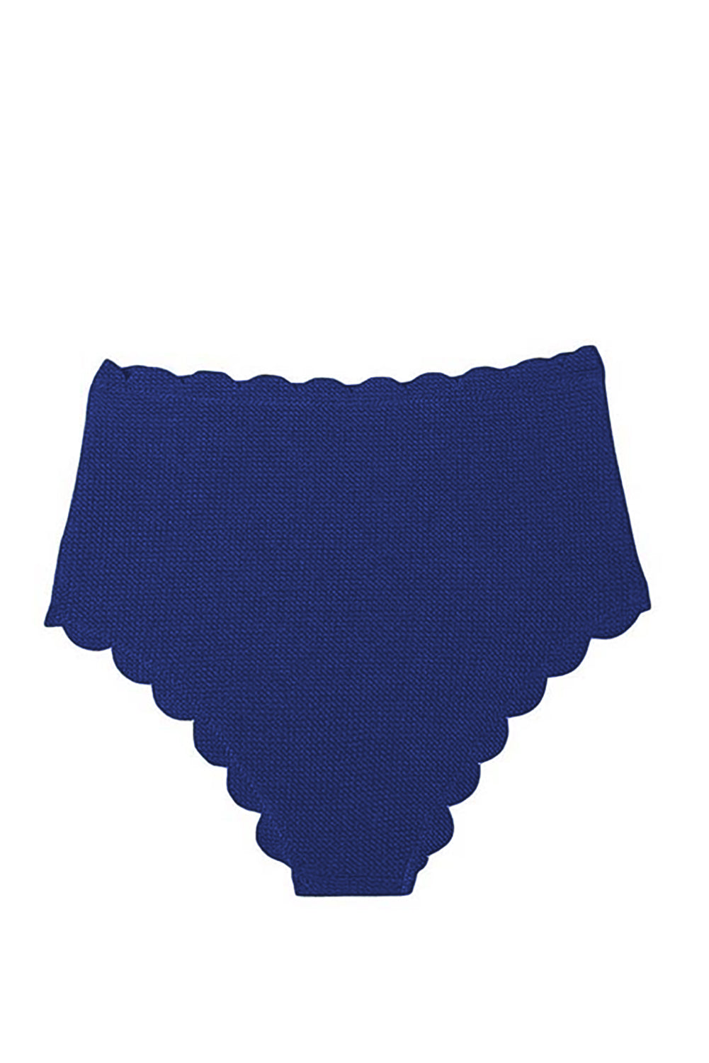 Blue Scalloped Edge High Waist Bikini Panty