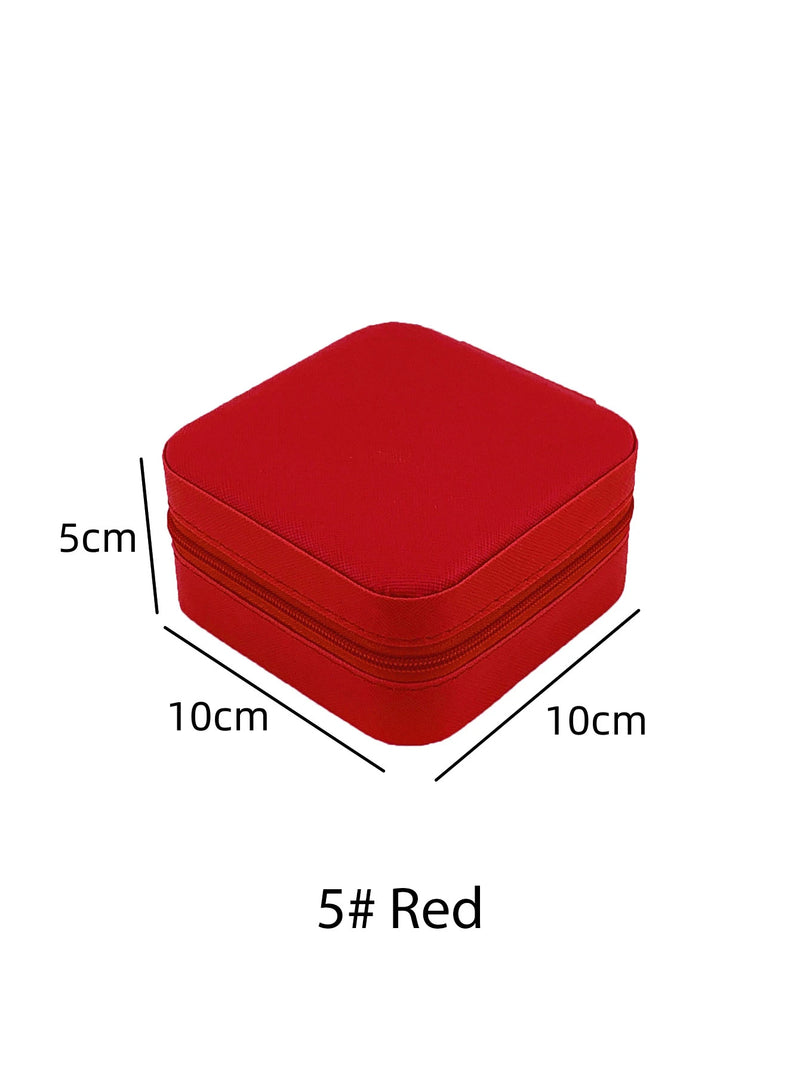 1Pcs Mini Casual Portable Travel Jewelry Storage Box Pu Leather Multifunctional Storage Box for Necklace Bracelet Earrings Ring Storage