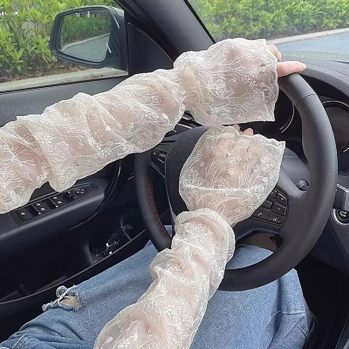 Women's Sleeves Lace Hollow Arm Guards Fashion Women's Instagram Loose Sleeve Gloves Thin Arm Sleeves Sunshade Sleeves