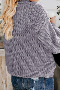 Gray Chunky Turtleneck Sweater