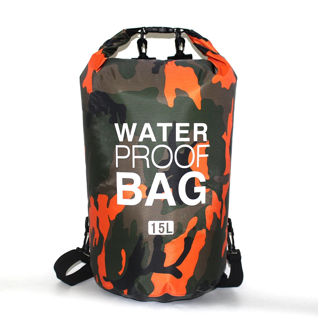 2/5/10/15/30L Outdoor Camouflage Waterproof Dry Bags Portable Rafting Diving Dry Bag Sack PVC Swimming Bags for River Trekking