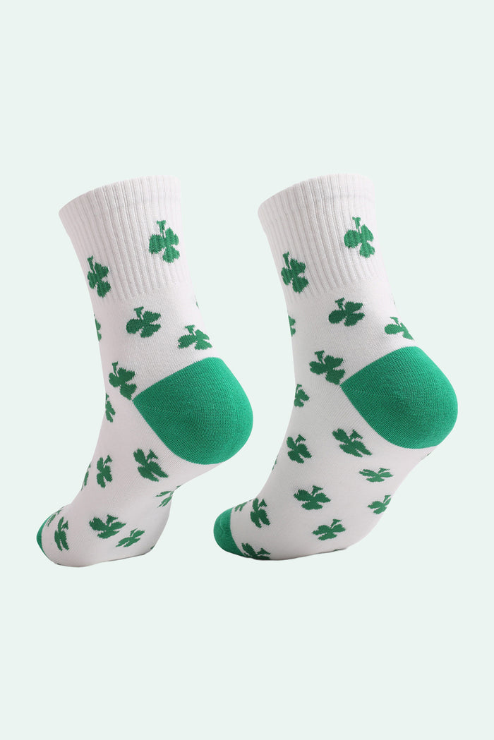 White Clover Ribbed Trim Socks